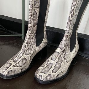 MIISTA Snake Print Leather Boots
